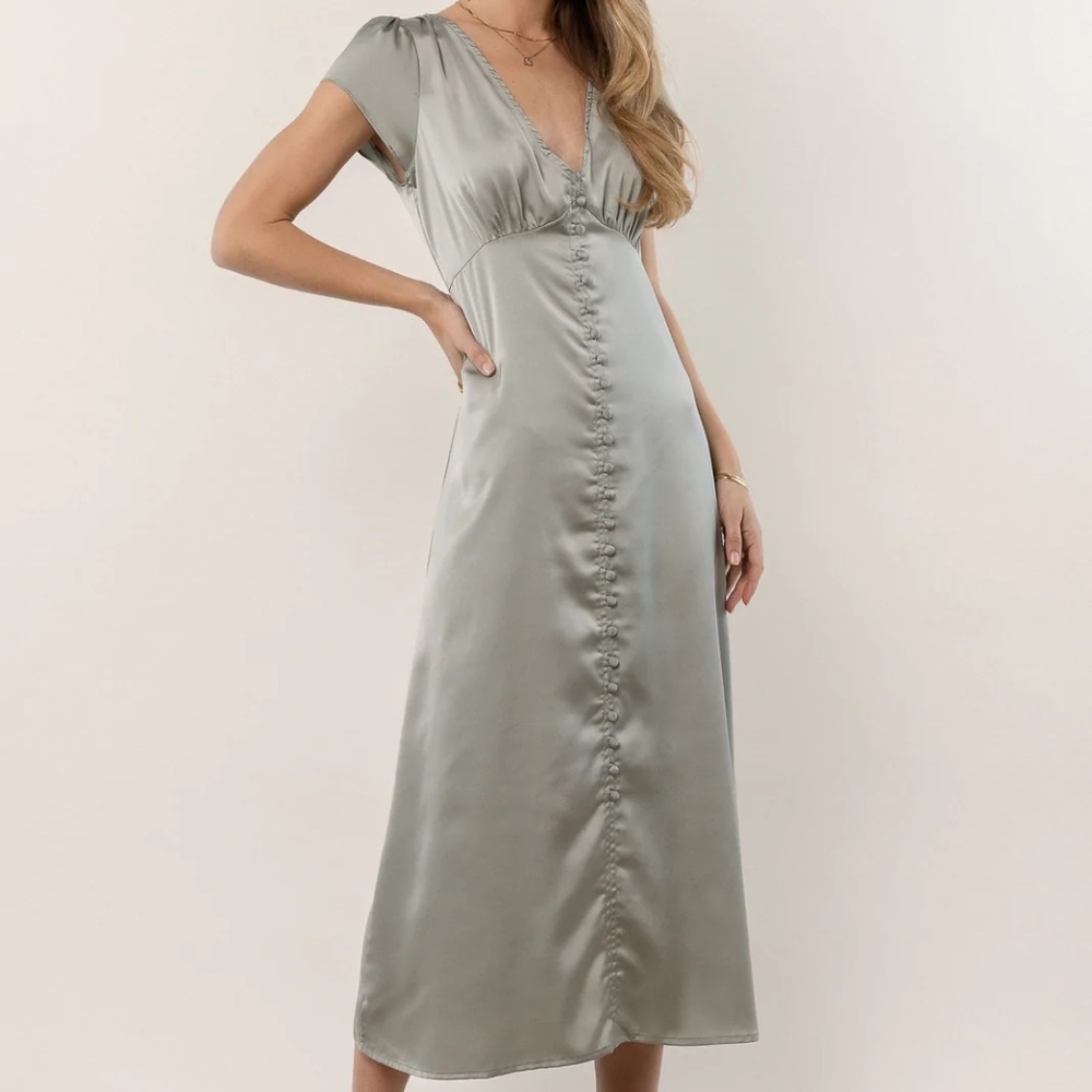 MANDY MIDI DRESS IN SAGE - NWOT